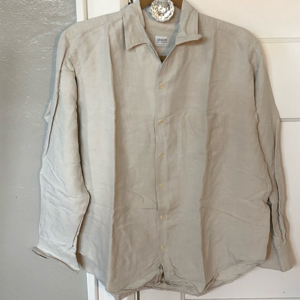 Khaki colored Armani Button Up
